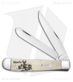 Case Cutlery Sportsman Series Trapper White Tail Deer Embellished Bone (6254 SS)