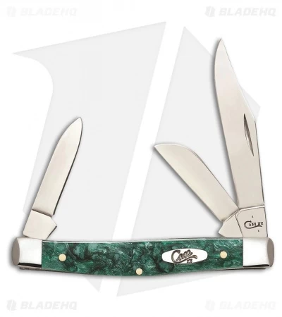 Case Medium Stockman Traditional Pocket Knife 3.625" Green Sparkle (10344 SS)