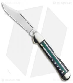 Case Mini Copperlock Knife 3.625" Stripes Of Service Green (61749L SS)