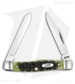 Case Mini Moose Traditional Knife 3.625" OD Green Jigged Bone (62032 SS) 22542