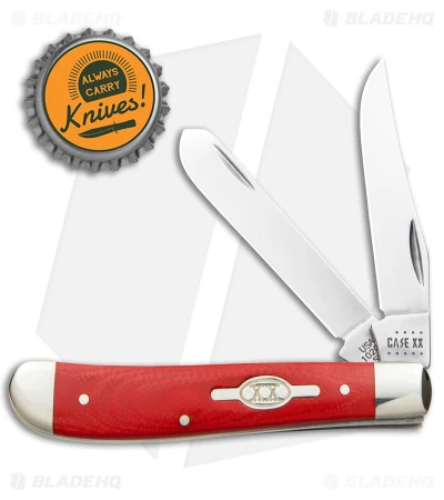 Case Mini Trapper Knife Smooth Red G-10 (2.9" Polish) 45402 - Image 4