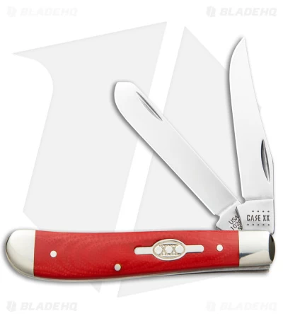 Case Mini Trapper Knife Smooth Red G-10 (2.9" Polish) 45402