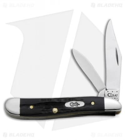 Case Peanut Pocket Knife 2.875" Black Jigged Buffalo Horn (BH220 SS) 65014