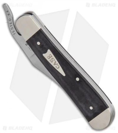 Case Russlock Liner Lock Knife 4.25" Black Micarta (101953L SS) - Image 2