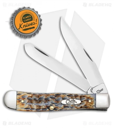 Case Trapper Knife 4.25" Burnt Gray Peach Seed Bone Jig (6254 SS) 27770 - Image 2