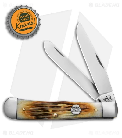 Case Trapper Knife Burnt Cream Bone Barnboard Jig (3.25" Polish) 36720 - Image 4