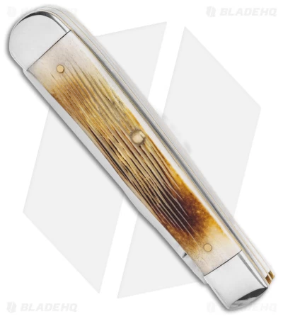 Case Trapper Knife Burnt Cream Bone Barnboard Jig (3.25" Polish) 36720 - Image 2