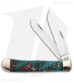 Case Trapper Knife 4.1" Embellished Bone/Color Wash Cardinal (6254 SS) 39159