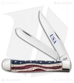 Case Trapper Pocket Knife 4.125" Star Spangled Smooth Bone (6254 SS) 64132