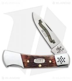 Case US Army Lockback Knife 3" Rogers Jig Burnt Walnut Bone (61225L SS) 15028