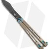 EOS Trident Balisong Butterfly Knife Bronze Titanium W/ Blue (4.5" Black S30V)