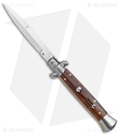 Frank B 9" Italian Stiletto Bayonet Knife Palisander Wood (4" Satin)