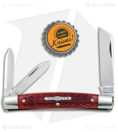 GEC #13 Tidioute Cutlery Congress Whittler Pocket Knife 3.6" Rust Red Jig Bone - Image 4