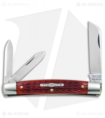 GEC #13 Tidioute Cutlery Congress Whittler Pocket Knife 3.6" Rust Red Jig Bone