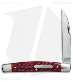 GEC #13 Tidioute Whip Pocket Knife 3.6" Rust Red Jigged Bone W/ Bar Shield