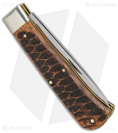 GEC #23 Pioneer Trapper Pocket Knife 4.5" Jigged Brazilian Cherry Beaver Tail - Image 3