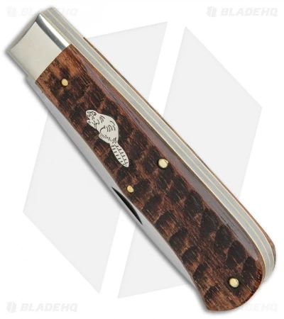 GEC #23 Pioneer Trapper Pocket Knife 4.5" Jigged Brazilian Cherry Beaver Tail - Image 2