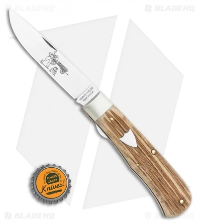 GEC #23 Pioneer Trapper Knife 4.5" Liner Lock Woodland Micarta - Image 4