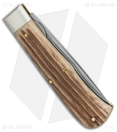 GEC #23 Pioneer Trapper Knife 4.5" Liner Lock Woodland Micarta - Image 3