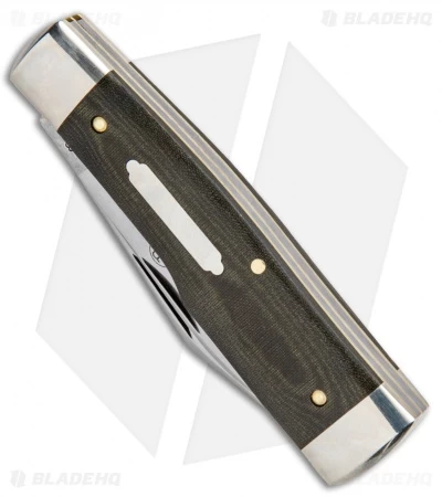 GEC #44 Tidoute Gunstock Buffalo Jack Pocket Knife 3.3" OD Green Linen Micarta - Image 2