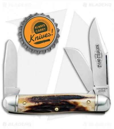 GEC #66 Northfield UN-X-LD Calf Roper Pocket Knife 3.3" Sambar Stag 661317 - Image 4