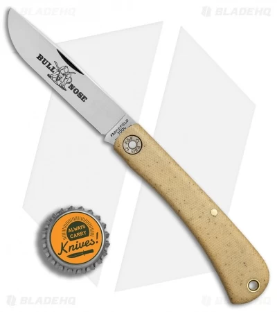 GEC #71 Farm & Field Bull Nose Slip Joint Muslin Micarta (3.1" Satin) 715118 - Image 4