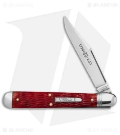 GEC Northfield UN-X-LD Knife Indian Paint Brush Red Jigged Bone (3.5" Polish)