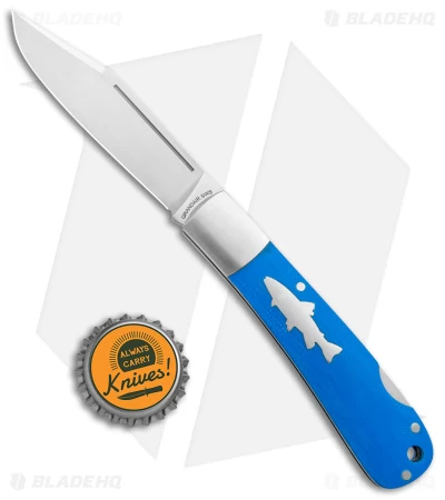 HPA Grandair SWS Salmon Lockback Knife Blue G-10 (3.4" Satin) - Image 4