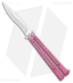 Hom Design I-Basilisk Channel Butterfly Knife Magenta Ti Latched (4.5" Satin)