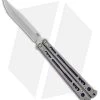 Hom Design Chimera Balisong Knife Tumbled Ti/Purple G-10 (4.75 SW)
