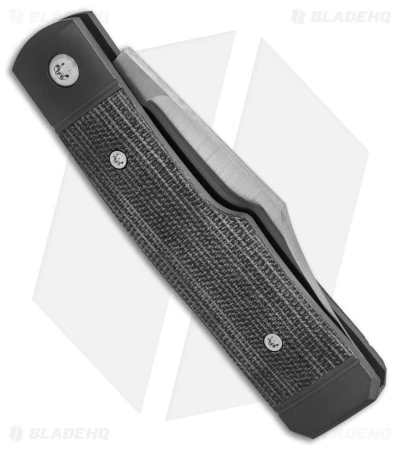 Jack Wolf Knives Sharpshooter Jack Slip Joint Knife Black Micarta (3" Satin) - Image 4