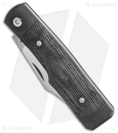 Jack Wolf Knives Sharpshooter Jack Slip Joint Knife Black Micarta (3" Satin) - Image 3