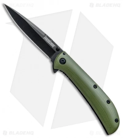 Kershaw Al Mar AM-3 Assisted Opening Knife Green G-10 (3" Black) 2335GRNBLK