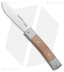 LionSteel BestMan 2 Traditional Slip Joint Knife Natural Micarta (2.875" Satin)