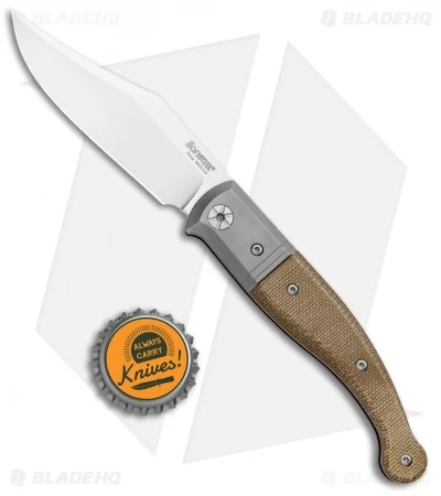 LionSteel Gitano Traditional Slip Joint Knife Green Micarta/TI (3.25" Satin) - Image 4