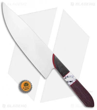 Mattia Borrani Bowie Chef Knife Black/Red G-Carta Recon Stone (8") - Image 3