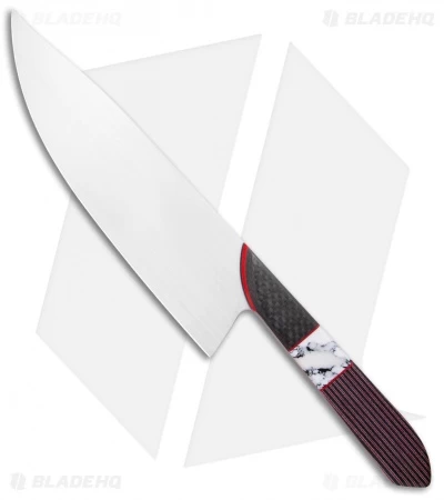 Mattia Borrani Bowie Chef Knife Black/Red G-Carta Recon Stone (8")
