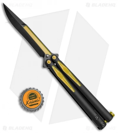 Microtech Tachyon III Balisong Butterfly Knife BM (4.5" Black/Yellow) 173-1BM - Image 4