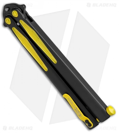 Microtech Tachyon III Balisong Butterfly Knife BM (4.5" Black/Yellow) 173-1BM - Image 3
