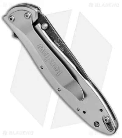 Santa Fe Stoneworks Customized Kershaw Leek A/O Knife Bronze/Pearl (3" Damascus) - Image 3