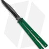 Squid Industries Krake Raken Bowie V2.5 Balisong Knife Green (4.5" Inked)