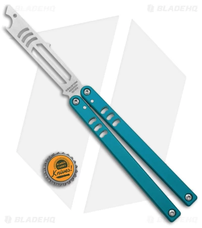 Squid Industries Mako V4.5 Bottle Opener Balisong Trainer Teal (4.3" SW) - Image 4