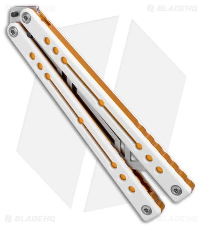 Squid Industries Nautilus Balisong Trainer Knife V2 Winter Gold (4.5" Satin) - Image 3