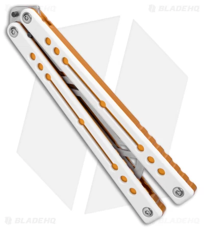 Squid Industries Nautilus Balisong Trainer Knife V2 Winter Gold (4.5" Satin) - Image 2