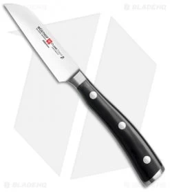 Wusthof Classic Ikon 3.5" Flat Cut Paring Kitchen Knife Black Polymer