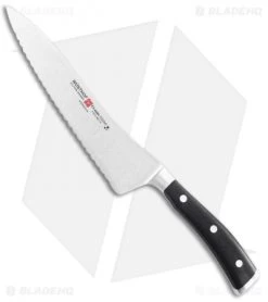 Wusthof Classic Ikon 8" Offset Deli Fillet Kitchen Knife Black Polymer