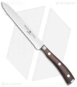Wusthof Ikon 5" Serrated Utility Kitchen Knife Grenadill Wood