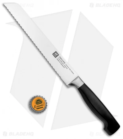 Zwilling Four Star 8" Bread Kitchen Knife Black Polymer - Image 4
