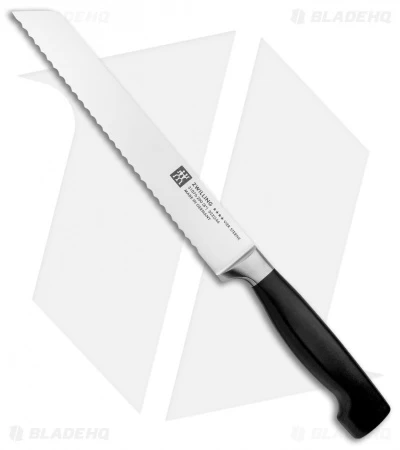 Zwilling Four Star 8" Bread Kitchen Knife Black Polymer