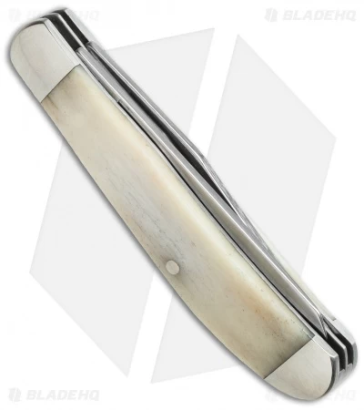 Bear & Son Cutlery 2015 Grandfather's Mini Trapper 3.5" Smooth White Bone D-2015 - Image 2